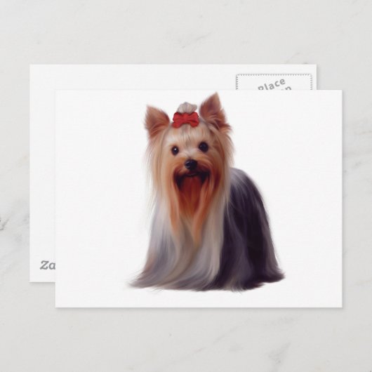 Carte Postale Yorkshire Terrier (Devant / Derrière)