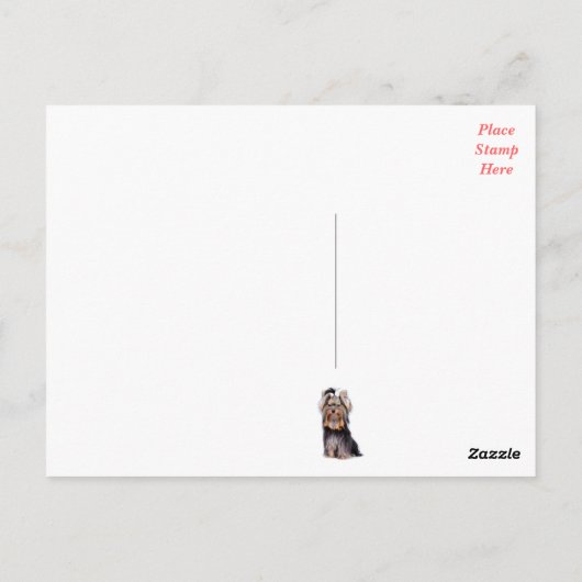 Carte Postale Yorkshire Terrier Chien Chien Chien Chien Blanc Ro (Dos)