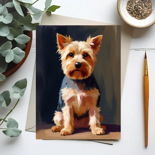Carte Postale Yorkshire Terrier Chien Peinture pour animaux de c