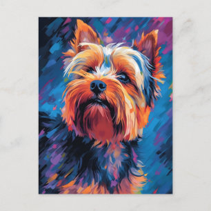 Carte Postale Yorkshire Terrier coloré