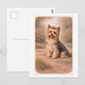 Carte Postale Yorkshire Terrier de style vintage (Devant / Derrière)