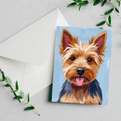Carte Postale Yorkshire Terrier Dog Portrait Peinture