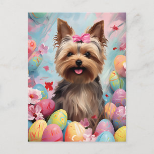 Carte Postale Yorkshire Terrier Joyeux Pâques