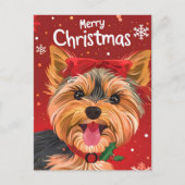 Carte Postale Yorkshire Terrier Noël (Devant)