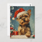 Carte Postale Yorkshire Terrier Noël (Devant / Derrière)