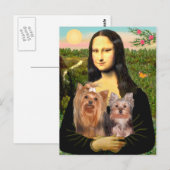 Carte Postale Yorkshire Terriers (7et19) - Mona Lisa (Devant / Derrière)