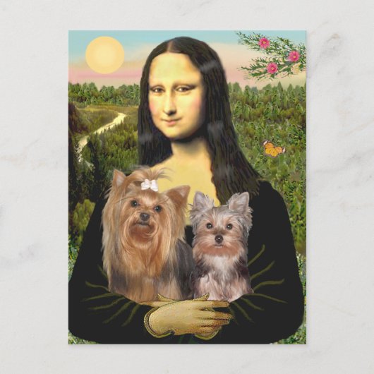 Carte Postale Yorkshire Terriers (7et19) - Mona Lisa (Devant)