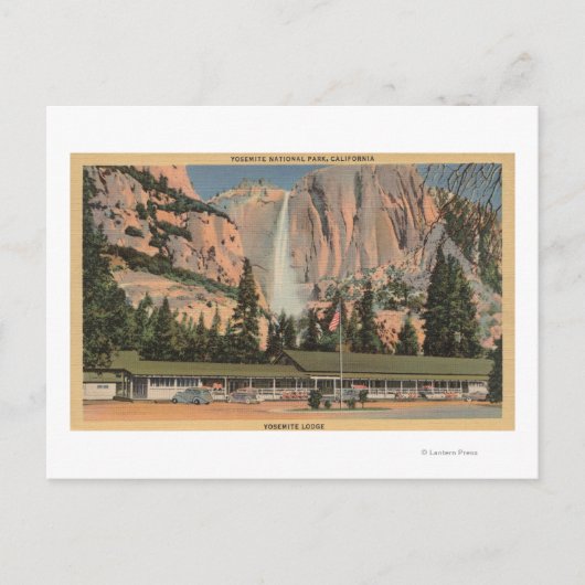 Carte Postale Yosemite, CA vue Yosemite Lodge and Falls (Devant)