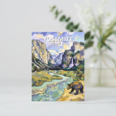 Carte Postale Yosemite El Capitan Bear Tunnel View Van Gogh Art (Debout devant)