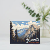 Carte Postale Yosemite Half Dome Vintage Poster Art (Debout devant)