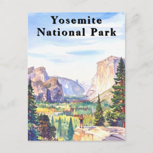 Carte Postale Yosemite National Park Aquarelle Montagne