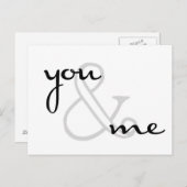 Carte Postale you and Mother white design love (Devant / Derrière)