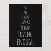 Carte Postale You Are Enough Black Affirmation (Devant)
