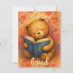 Carte Postale You Are Love - Watercolor Book & Heart Postcard