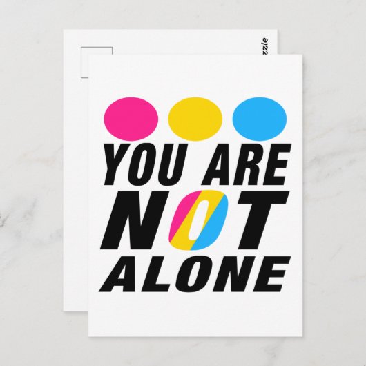 Carte Postale You are not alone | Panexual Pride (Devant / Derrière)