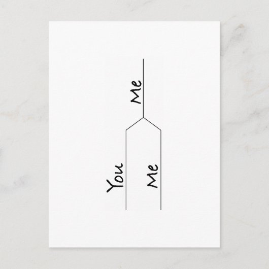 Carte Postale "You Vs. Me" Marche Bracket style folie (Devant)
