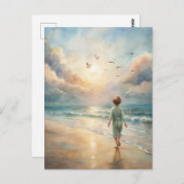 Carte Postale Young Boy on Beach (Devant / Derrière)