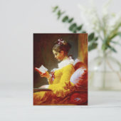 Carte Postale Young Girl Reading - peinture du 18ème siècle (Debout devant)