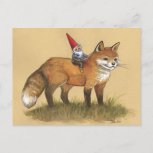 Carte Postale Young Gnome et Fox