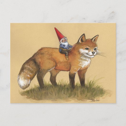 Carte Postale Young Gnome et Fox (Devant)
