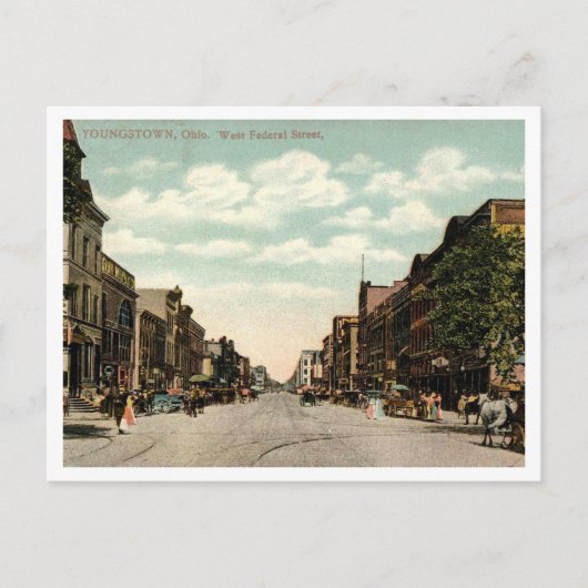 Carte Postale Youngstown OH, West Federal Street, 1910 (Devant)