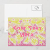 Carte postale "Your Text" à la citronnelle rose (Devant / Derrière)