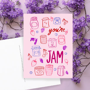 Carte Postale YOURE MY JAM Cute Jars Illustration Valentine Love