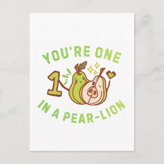 Carte Postale You're One In A Pear-Lion Pear Pun (Devant)