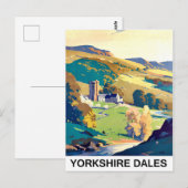Carte Postale Yourkshire Dales paysage, voyage vintage (Devant / Derrière)