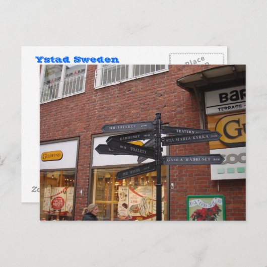 Carte Postale Ystad Suède (Devant / Derrière)