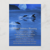 Carte Postale Yule du solstice d'hiver avec dauphins (Devant)