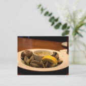 Carte Postale Yummy Bowl Of Steamed Clams In Broth (Debout devant)