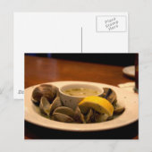 Carte Postale Yummy Bowl Of Steamed Clams In Broth (Devant / Derrière)