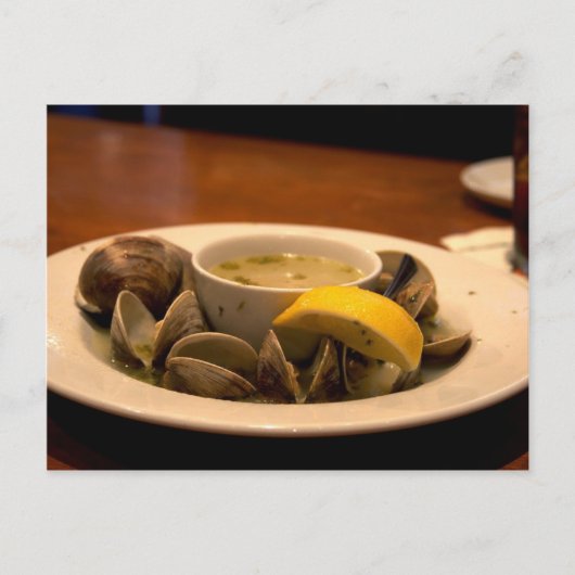 Carte Postale Yummy Bowl Of Steamed Clams In Broth (Devant)