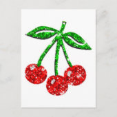 CARTE POSTALE YUMMY CHERRIES PARTIES SCINTILLANT GRAPHIQUE ALIME (Devant)