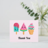 Carte Postale Yummy Ice Cream Trio Summer Vibe Merci (Debout devant)