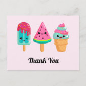 Carte Postale Yummy Ice Cream Trio Summer Vibe Merci (Devant)