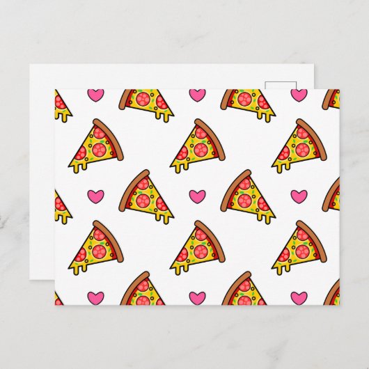 Carte Postale Yummy Pizza Slices Motif (Devant / Derrière)