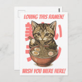 Carte Postale Yummy Ramen Kitten (Devant / Derrière)