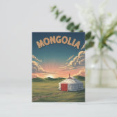 Carte Postale Yurt en Mongolie Voyage (Debout devant)