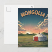 Carte Postale Yurt en Mongolie Voyage (Devant / Derrière)