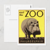 Carte Postale Z00 - Hippo (Devant / Derrière)
