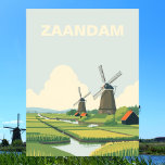 Carte Postale Zaandam, Pays-Bas Windmills Voyage Vintage<br><div class="desc">Entrez dans le charme pittoresque de la campagne hollandaise avec cette carte postale vintage qui met en vedette les moulins à vent emblématiques de Zaandam. Ces moulins à vent historiques, situés à côté de champs verdoyants et de voies navigables tranquilles, capturent l'essence de la vie traditionnelle hollandaise. Avec son design...</div>