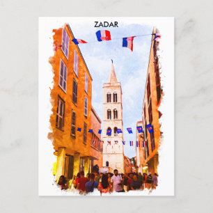 Carte Postale Zadar Croatie Aquarelle