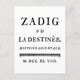 Carte Postale Zadig, ou le livre du destin - Descartes