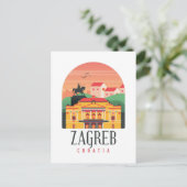 Carte Postale Zagreb Croatie Cityscape Vintage (Debout devant)
