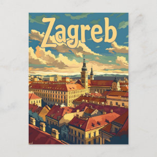 Carte Postale Zagreb Croatie Vintage