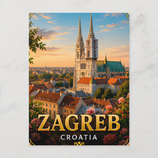 Carte Postale 📍 Zagreb Croatie Voyage Souvenir Ville Voyageurs