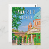 Carte Postale Zagreb, ville historique de Croatie (Devant / Derrière)