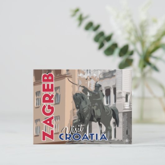 Carte Postale Zagreb, Visite Croatie (Debout devant)